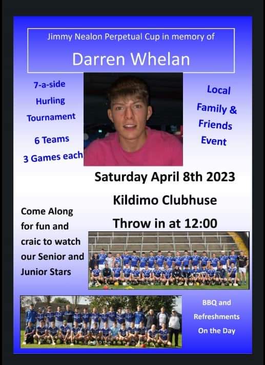 Come along and support the efforts of our Junior and Senior Hurlers. Promises to be a great day