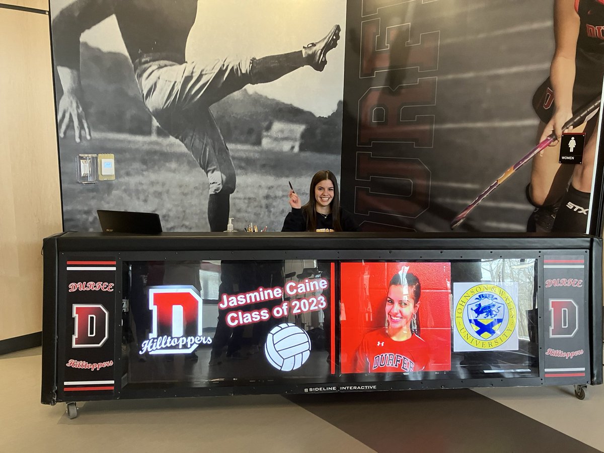 DurfeeAthletics's tweet photo. Congratulations to Sr. 🏐 player Jasmine Caine on her commitment to attend @JWUProvidence  and @JWUsports in the fall. We got to celebrate today with her family, coaches &amp; friends. We wish you all the best Jasmine! #toppertough. @frps_durfee @dhsgirlsvball https://t.co/0R4Nf8o4GE