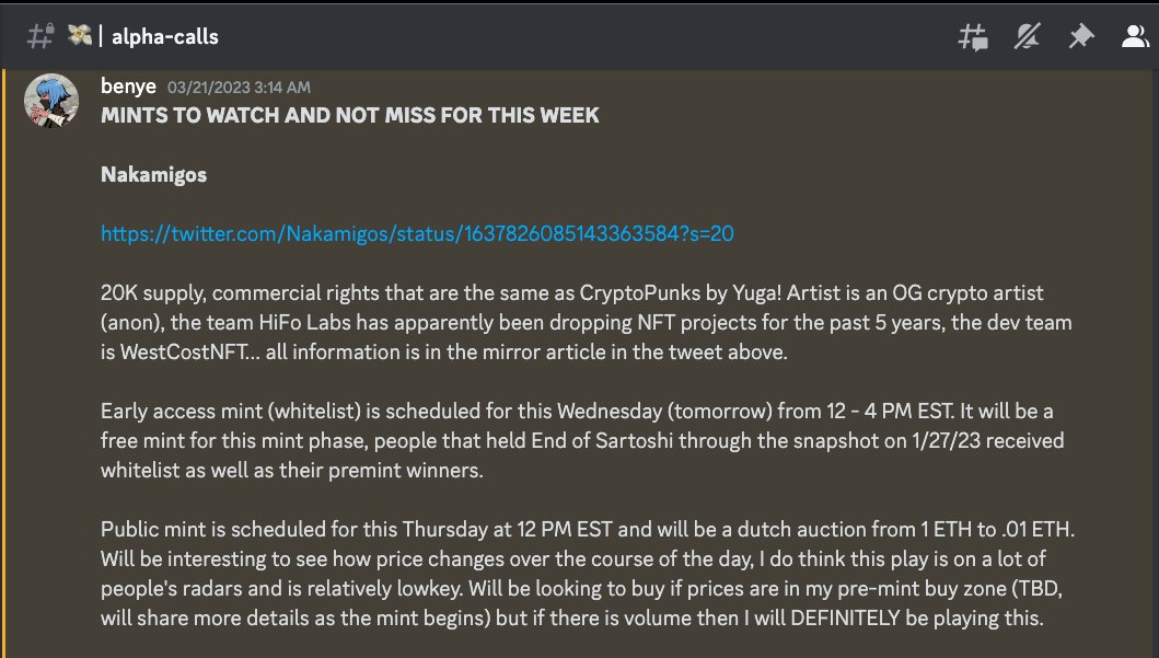 buyinglower's tweet photo. Nakamigos just reached a floor price of .05 ETH!

We've been covering this play since last week, from an early alpha call to secondary this week. Many holders in SEAK are in this play right now and have made great gainz. 

JOIN SEAK before we go close!

https://t.co/mDJtBc3cPB https://t.co/qD4fs6nMxw