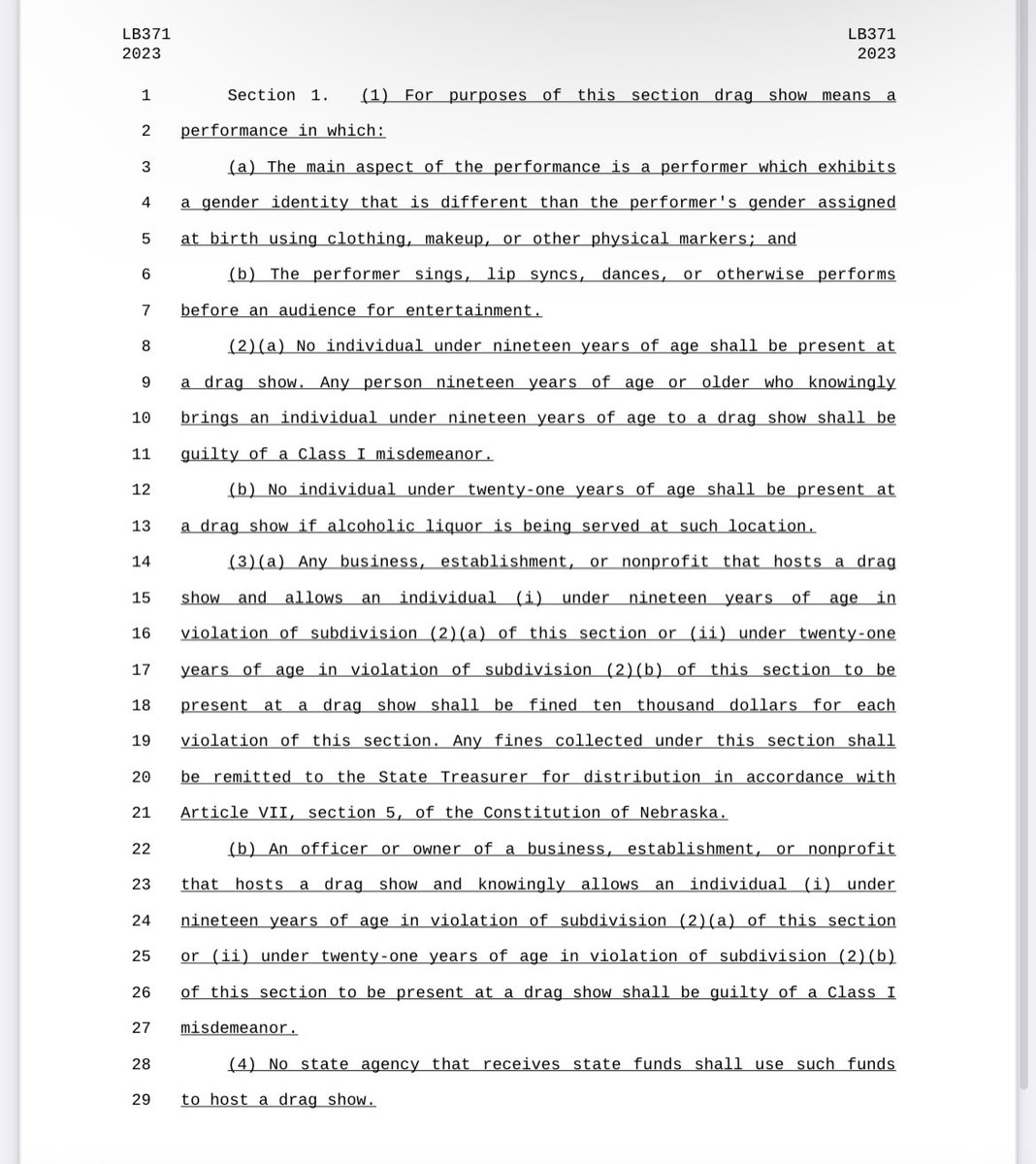 katewolfe's tweet photo. Contender for the dumbest bill ever introduced in the #neleg and I’ve seen some doozies. #LB371 https://t.co/eAGYrMI8nC