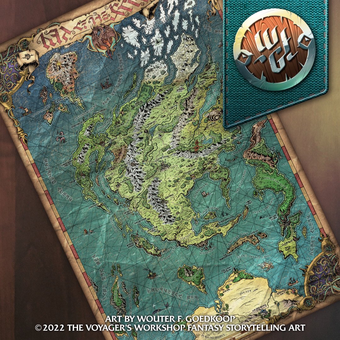 I created the Map of the World to help inspire your tabletop adventures, or you could even use is as a continent in your game world!
thevoyagersworkshop.com/collections/fa…

#fantasymaps #cartography #ttrpg #dnd #pathfinder #dragonbane #dungeonworld #heroicfantasy #darkfantasy #tabletop #rpg