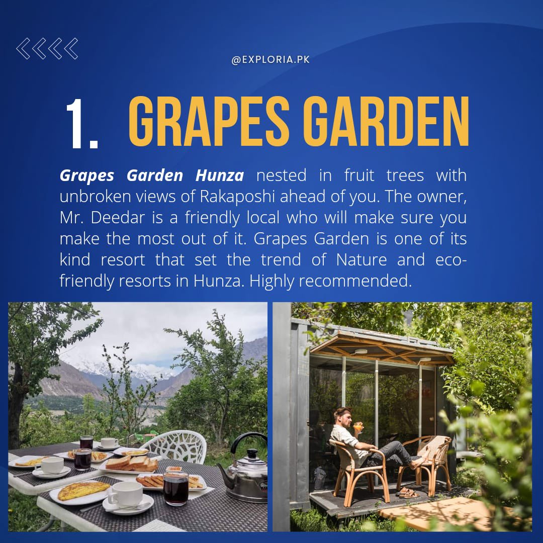 exploriapk's tweet photo. Tourists should consider choosing eco-friendly resorts in Hunza for a variety of reasons:

Link : https://t.co/QMmlpHNjye https://t.co/DiPHF7eCXO