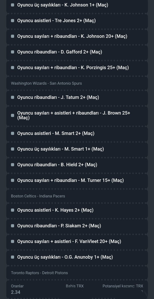 NbaBuilder's tweet photo. 2.34 odds STAKE 10/8 

#nba #Washington #SanAntonio #BostonCeltics #Indiana #Toronto #detroit #bahis #bet #bettingtips #betbuilder #build #Tips https://t.co/50RCYf53Ra