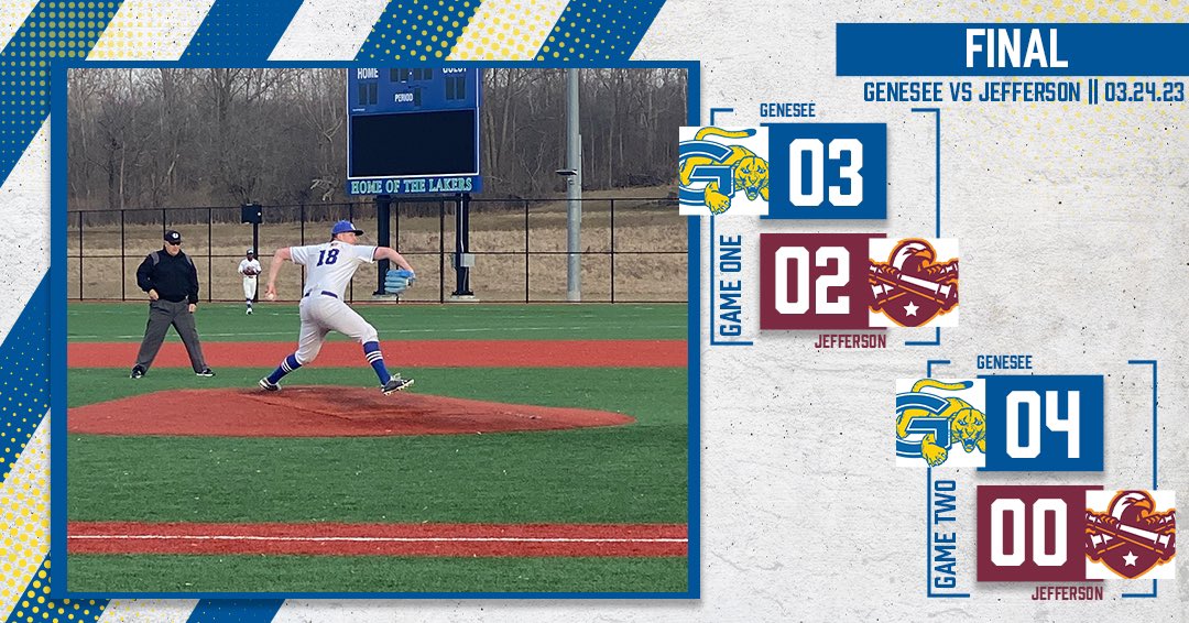 🚨 NO-HITTER ALERT 🚨 

Pierce Mehigan completes the sweep of Jefferson with a no-hitter in game two! Genesee will take their undefeated 9-0 record into a weekend series with Erie. 

#cougarPRIDE