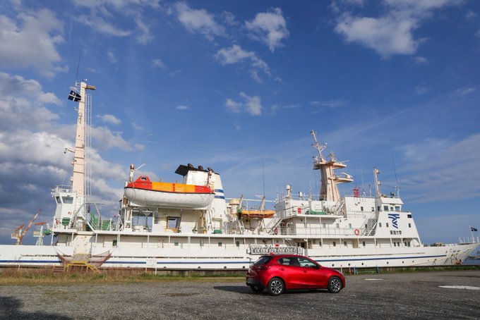 今日の船の上は恐怖ねぇ～(((;°-°;))))久しぶりに大きな大きなお船に出会いました🚢大きすぎて全部撮れません😅これ