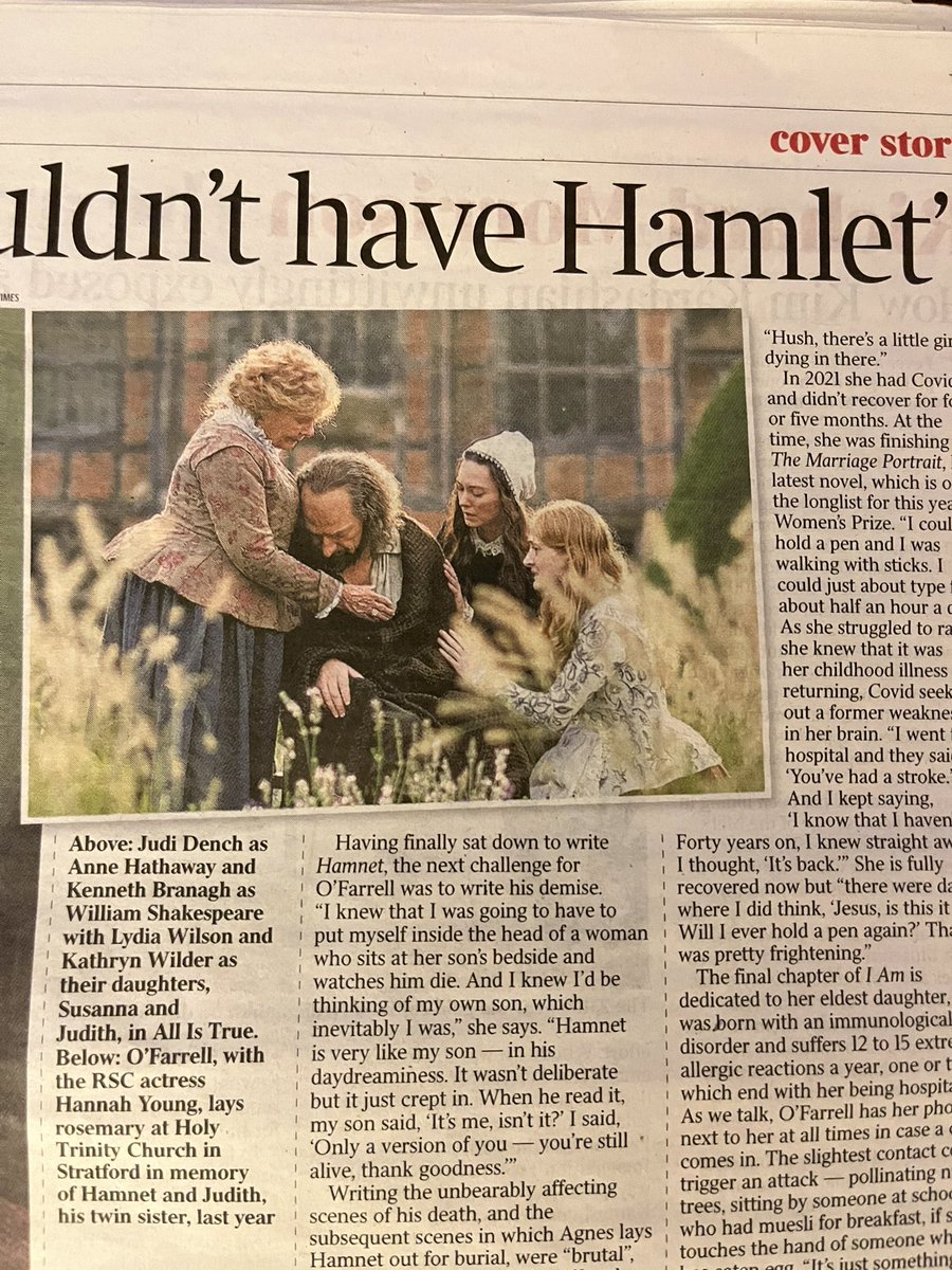 It’s not everyday you get to open <a href="/thetimes/">The Times and The Sunday Times</a> and see yourself in it! Flipping lovely way to wake up. Reading an extract of #hamnet with <a href="/maggieofarrell/">Maggie O'Farrell</a> was a dream come true… <a href="/SDALondon/">Stanton Davidson Associates</a> #hamlet