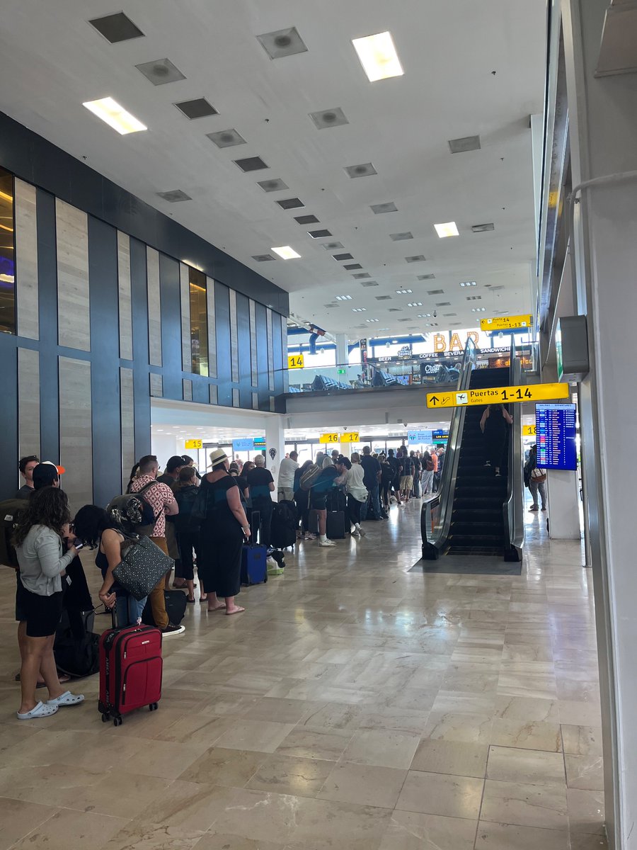 JoshuaLease's tweet photo. @AlaskaAir our plane was scheduled to leave 3 and a half hours ago from Puerto Vallarta. We sat on the tarmac with almost no updates. Then we got deplaned and we’ve been given no direction on what’s next. This has been a terrible experience. https://t.co/68m2YnX8qm