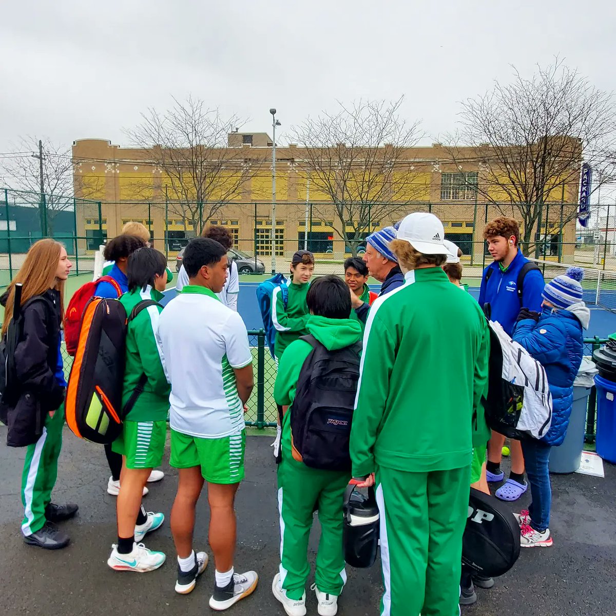 Shoutout to our players and parents for sticking it out for the first match of the season! Today we beat the rain AND <a href="/CarlisleTennis/">Carlisle Tennis</a> ! Great sportsmanship, Carlisle.