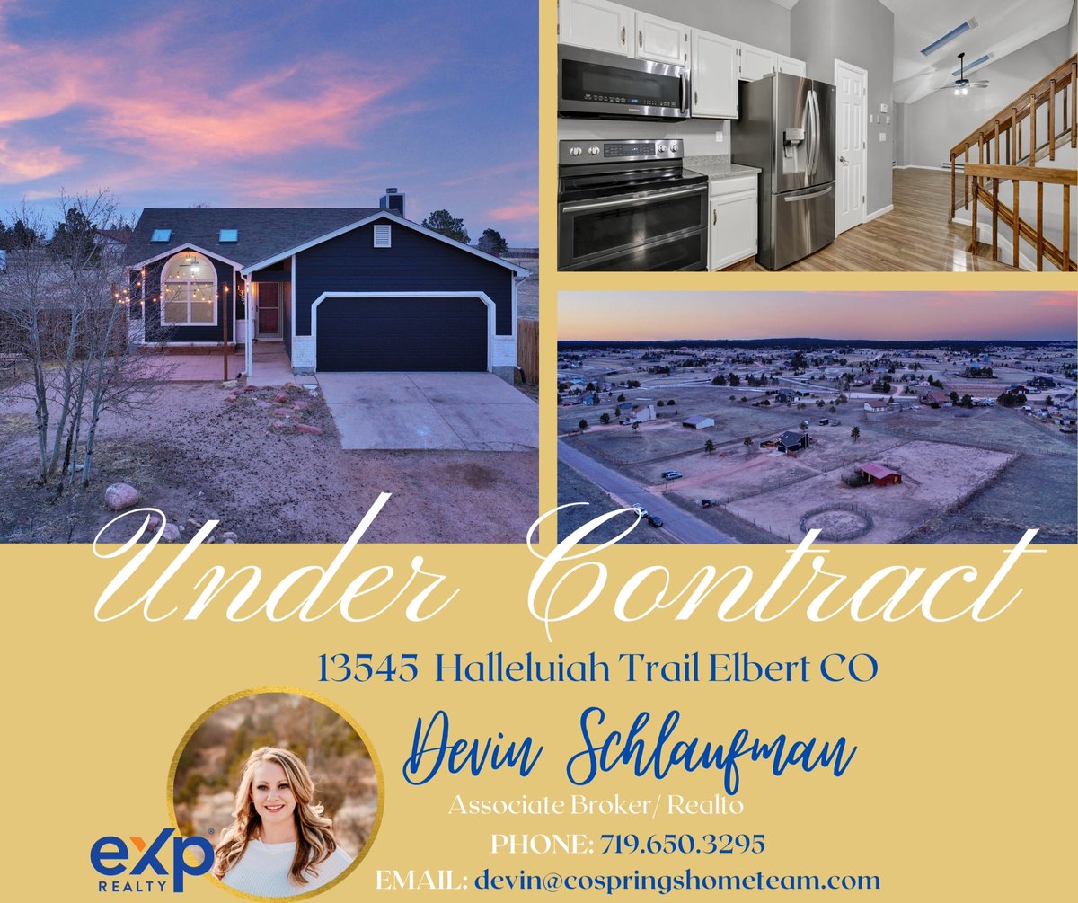 DevinSchlaufman's tweet photo. #UNDERCONTRACT!!! After only 6 days on the market this charming 4 🛏 2 🛁 2 🚗 on 2.5 acres is under contract! 
#realestatewithdevin #Elbert #cospringsrealtor #icanhelpyoutoo https://t.co/kxe4aR5FTB