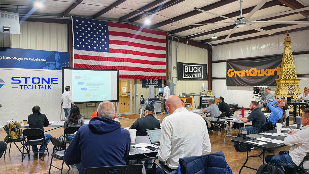 OurCupsSuck's tweet photo. Representatives from Blick Industries, ADI, and Zoller training the GranQuartz sales team on their vendors' products and services. 🧑‍🎓🛠️🪨

#ourcupssuck #blickindustries #suctioncup #vacuumpod  #stone #glass #porcelain #wood #naturalstone #cnc #machine #adi #zoller #stonetechtalk https://t.co/9HoL24oMwc