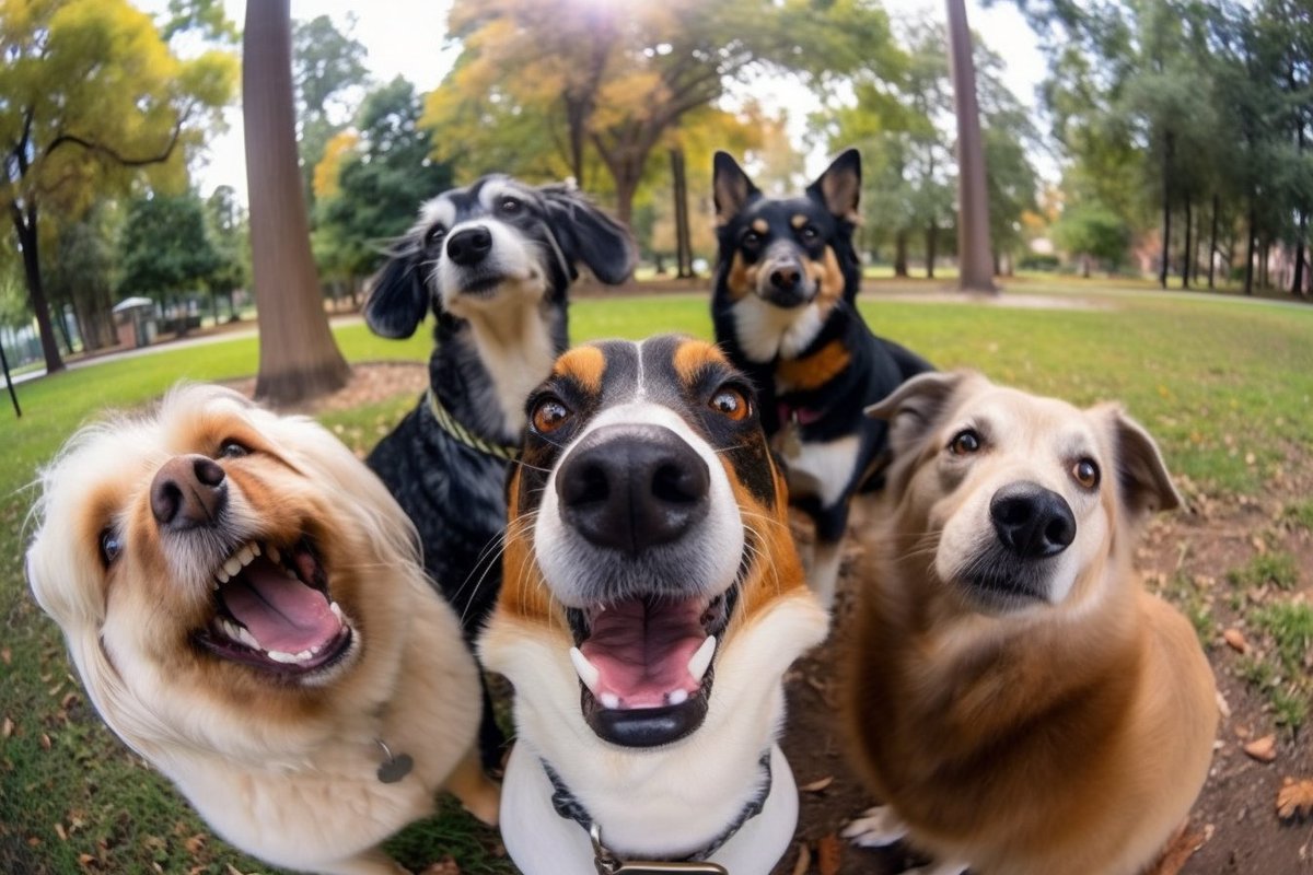 aicontentstudio's tweet photo. When your dog takes steals your iPhone at the dog park? Selfie time with pals! #tech #image #smile #dog #instaanimal #dogpics #dogsofig #dreamdog #dogloversfeed #petlovers #instasmiles #ai #artificialintelligence #digitalart #aiart #graphicdesign #artcollective #artoftheday https://t.co/DyHJ1XkOWM