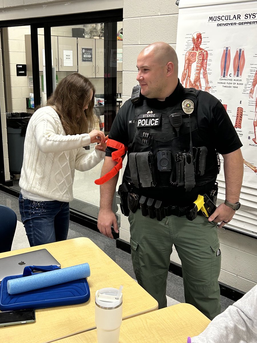 Health Science Internship Ss preparing for our Mock Trauma. Huge thanks to Madison Fire &amp; Rescue for all your help. We love that our SRO Officer Stease is always ready to assist!!!
#mcslearn #proudtobeajet