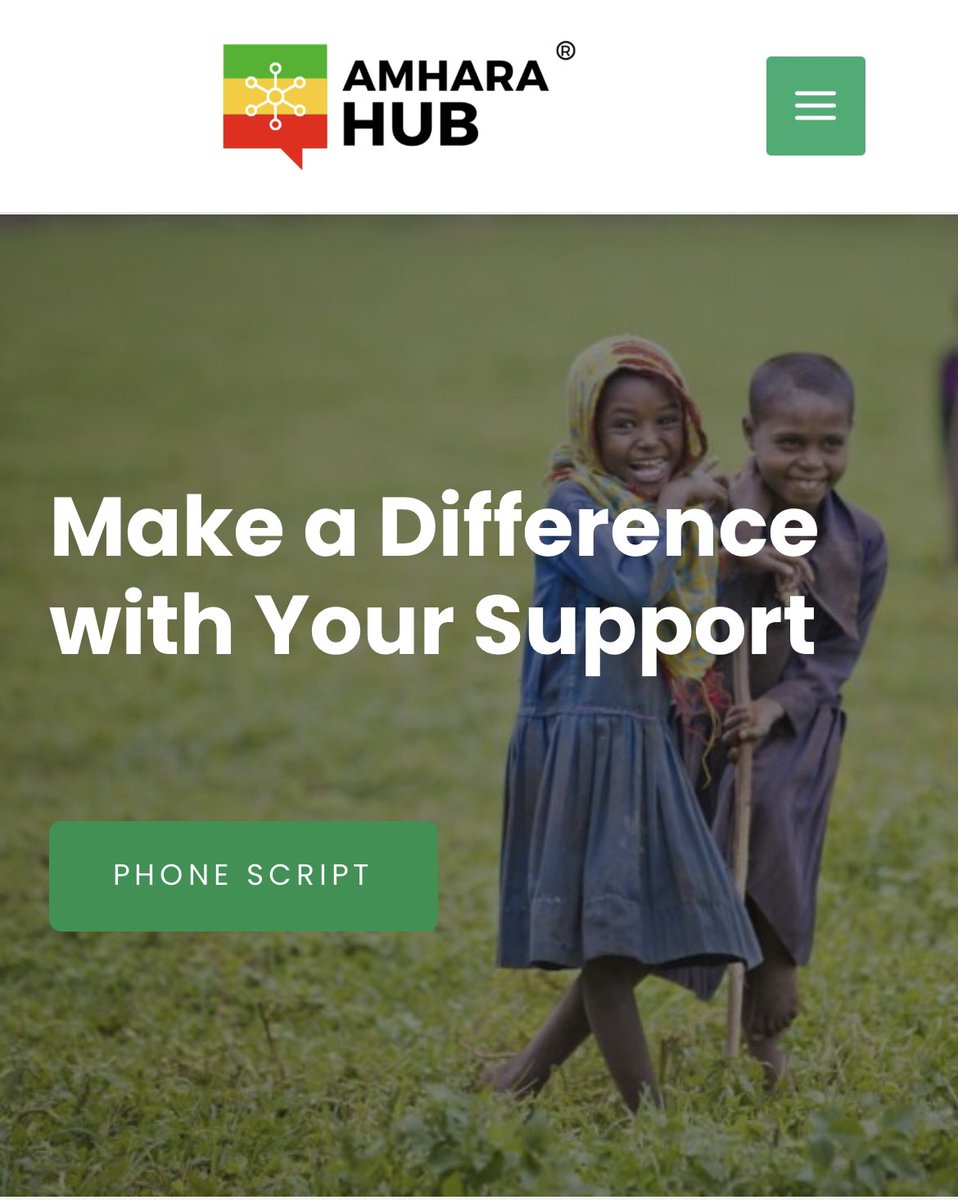 Amhara Aid Request Phone Script is available!

#AmharaAid #HelpIsHere #AidForAmharaIDPs 

amharahub.com/phone-campaign/