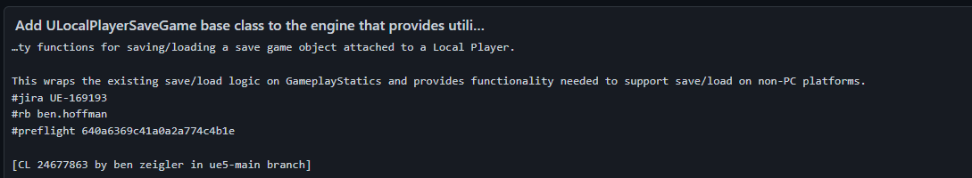Skylonxe's tweet image. Built-in save game support was recently improved in ue5-main. It handles cases when you have multiple local players available, supports async save &amp;amp; load and versioning. Lyra was also updated to use the system.
github.com/EpicGames/Unre…
github.com/EpicGames/Unre…