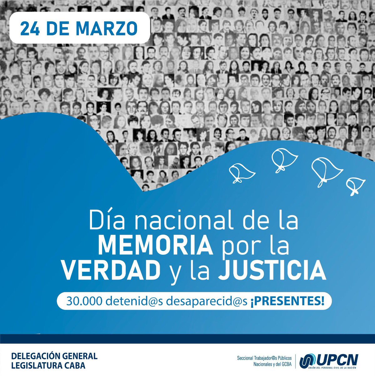 UPCNLCABA's tweet photo. #24Marzo #DiadelaMemoriaporlaVerdadylaJusticia #DiaDeLaMemoria #NuncaMas #MemoriaActiva #AbuelasDePlazaDeMayo https://t.co/WMxCFhBgF2