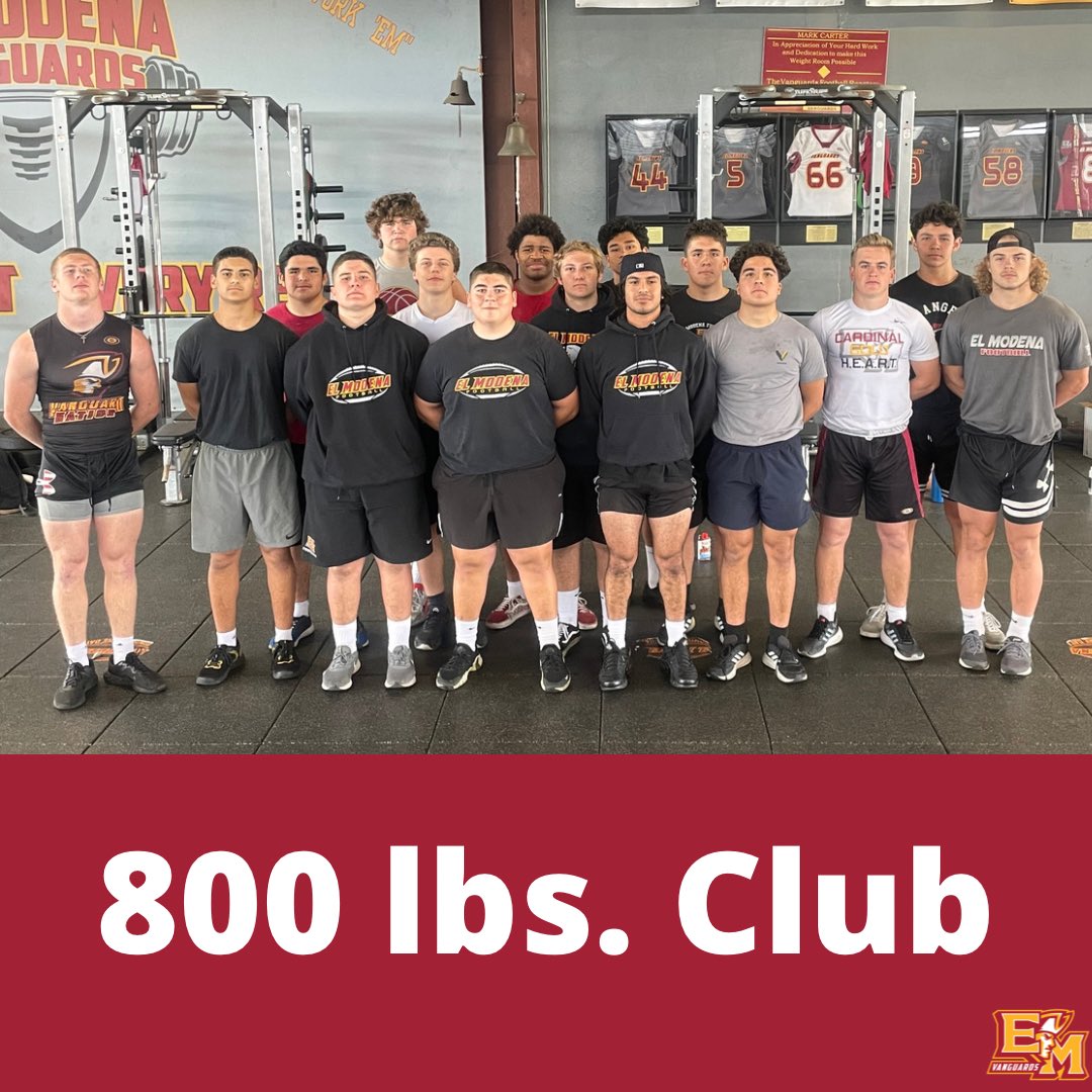Congratulations to these Vanguards for making the 900 lbs. and 800 lbs. club! <a href="/ElModenaHS/">El Modena HS</a> <a href="/ElmoHSAthletics/">El Modena Athletics</a> <a href="/emfb_mitchell/">Matt Mitchell</a> <a href="/BrodieHitchens/">Brodie Hitchens</a> <a href="/troyparker_16/">Troy Parker</a> @Whitehill49