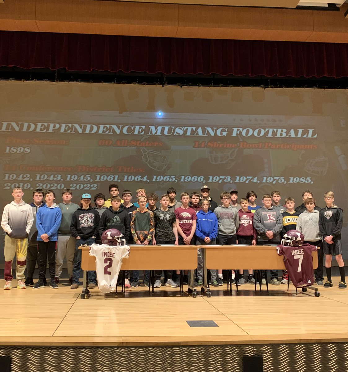 austinpink2's tweet photo. 🚨8th Grade Signing Day🚨
Independence Mustang Football: Class of 2027!!
Excited to have this group join our family!
Time to get to work! 💪🏈
#LetsGoBeGreat https://t.co/Lnr7yXpG1s