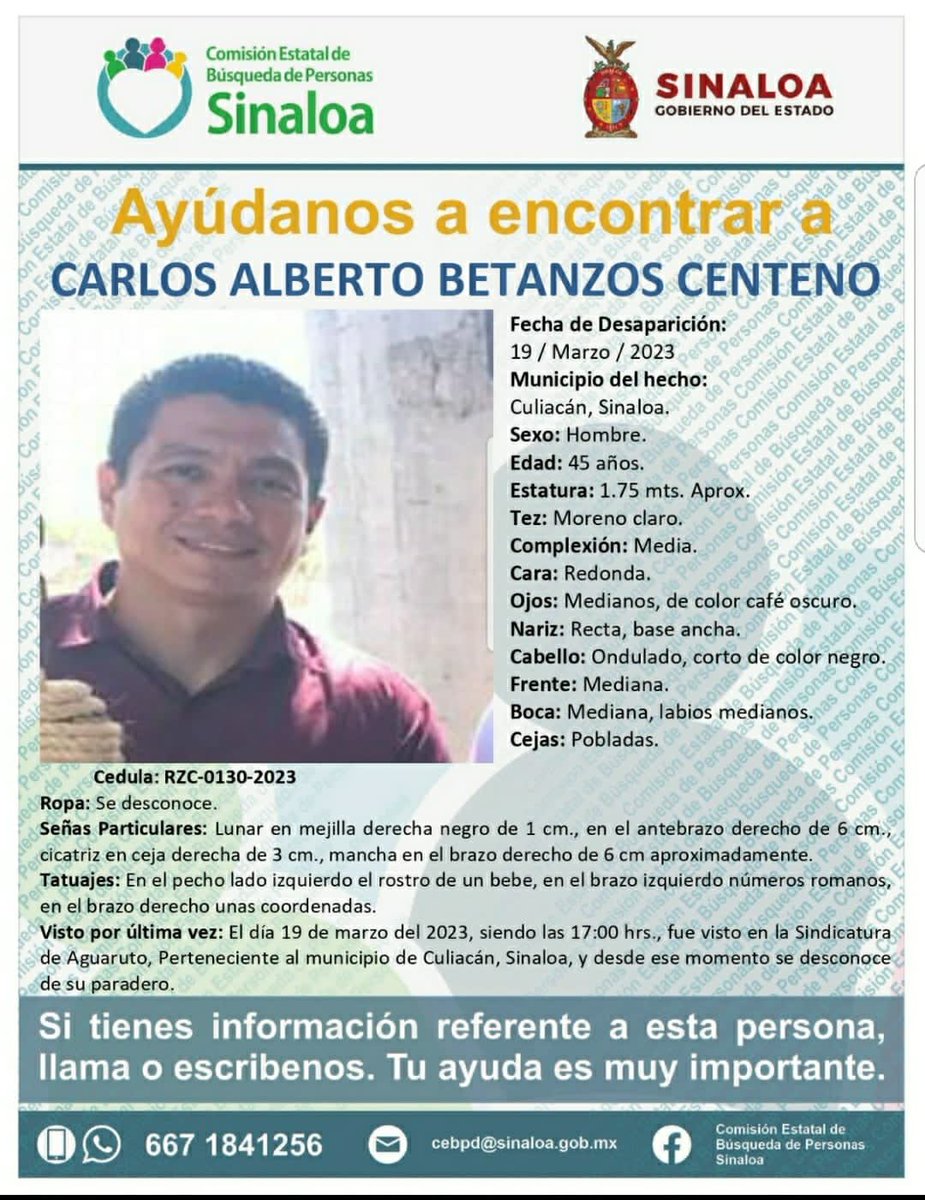 Les solicito su ayuda dando RT para encontrar este compañero actualmente <a href="/mx_guardia/">GuardiaNacionalMx</a>  <a href="/GN_MEXICO_/">Guardia Nacional</a>  delegación XXV 25 Culiacán, Sinaloa! Betanzos fue mi compañero y ex encargado de la PF Aeropuerto Internacional de Culiacán, Sinaloa, quien se encuentra desaparecido hace 5 dias 👇🏻