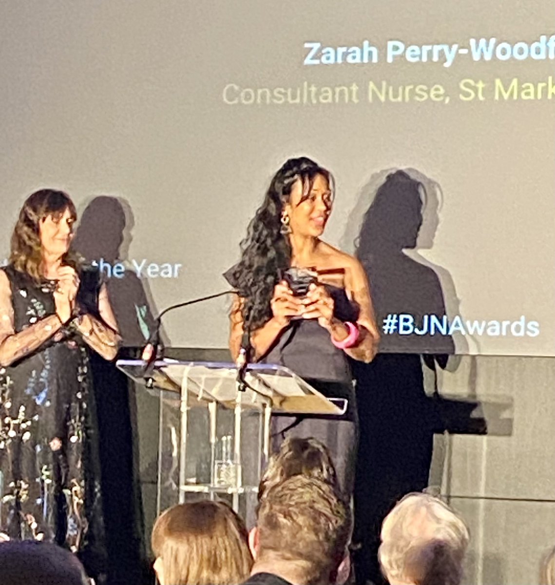 BOOM!! 💥 @BJNursing Nurse of the year - the one and only Zarah Perry-Woodford! @BowelsOfStMarks @LNWH_NHS