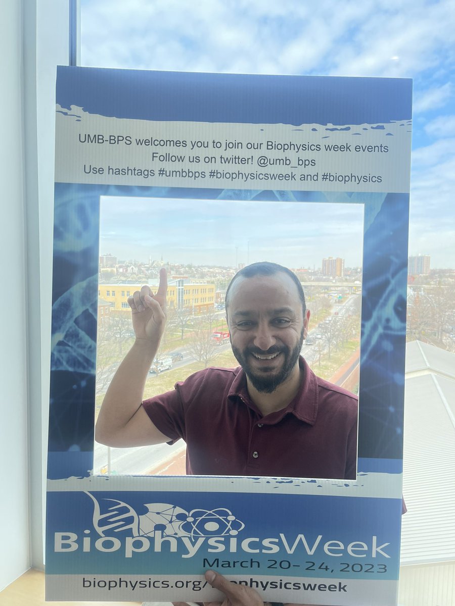 DeredgeLab's tweet photo. Happy Biophysics Week from the Deredge lab! Here is Daniel with the famous photo frame in support of @umb_bps as chapter advisor #BiophysicsWeek #umbbps #biophysics https://t.co/yvZgRDH8XC