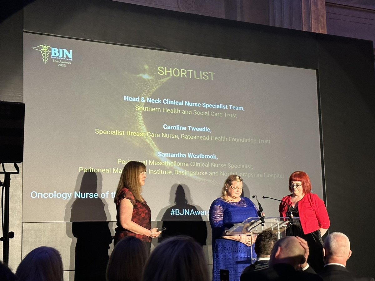 Congratulations @CarolineTweedi awarded 🥈 place in the oncology nurse of the year category amongst some fantastic nominees  🎉🥂#BJNAwards @Gateshead_NHS @UKONSmember