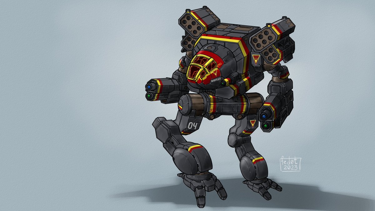 Had a Battletech piece commissioned by the great <a href="/fed0t1/">fed0t</a> this month. A custom variant Mad Cat (I may be spheroid, but you Clanners make great equipment)

#battletech #mechwarriordestiny #mechwarrior