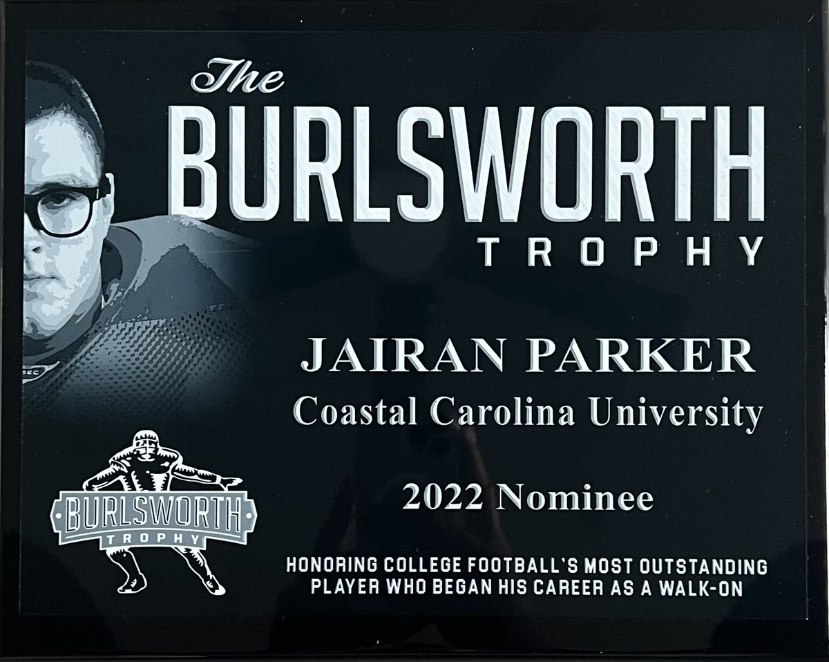 Thank you for the nomination as well as the care package @BurlsworthTrust and couldn’t have done it without the opportunity @CoastalFootball @coachmiller2525