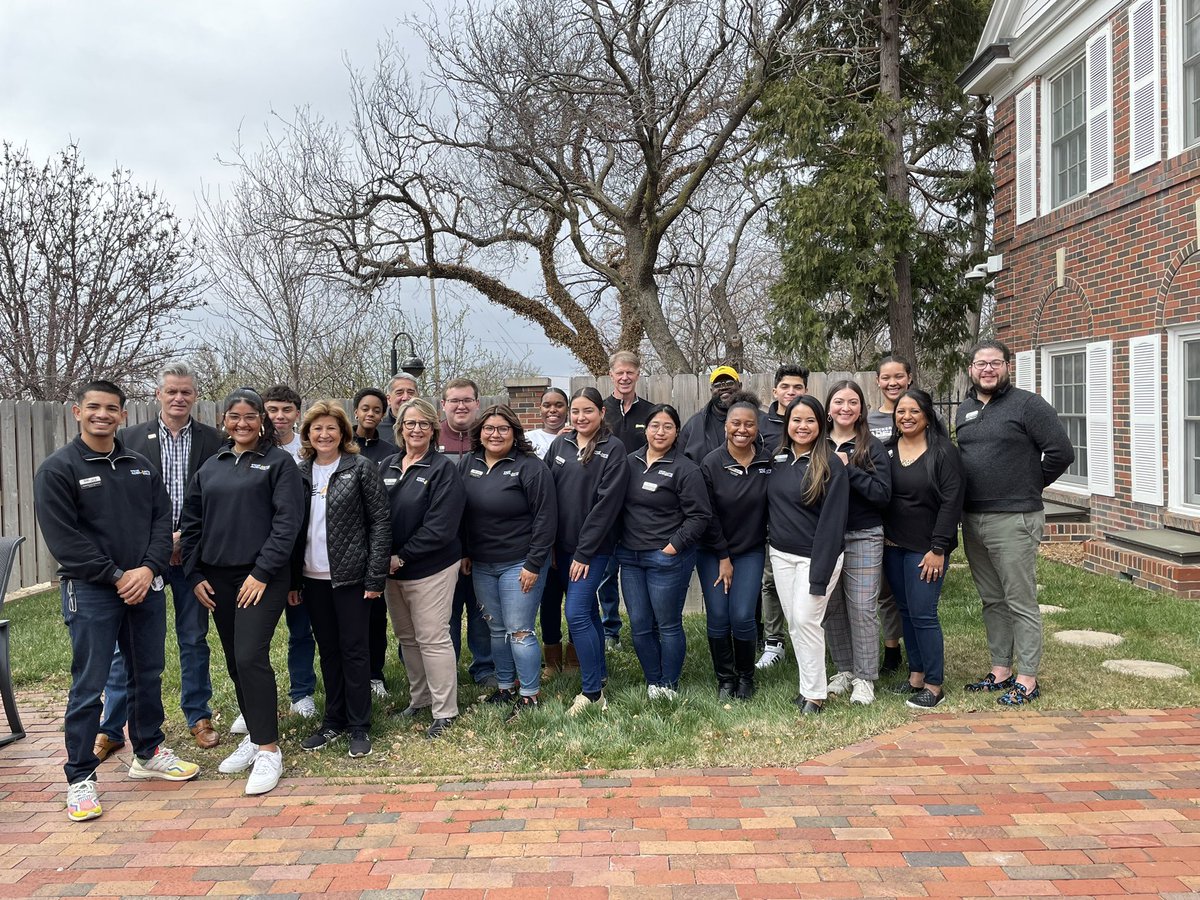 Had lunch with the <a href="/WichitaState/">Wichita State</a> Adelante Scholars today at the President’s residence. #ShockerProud