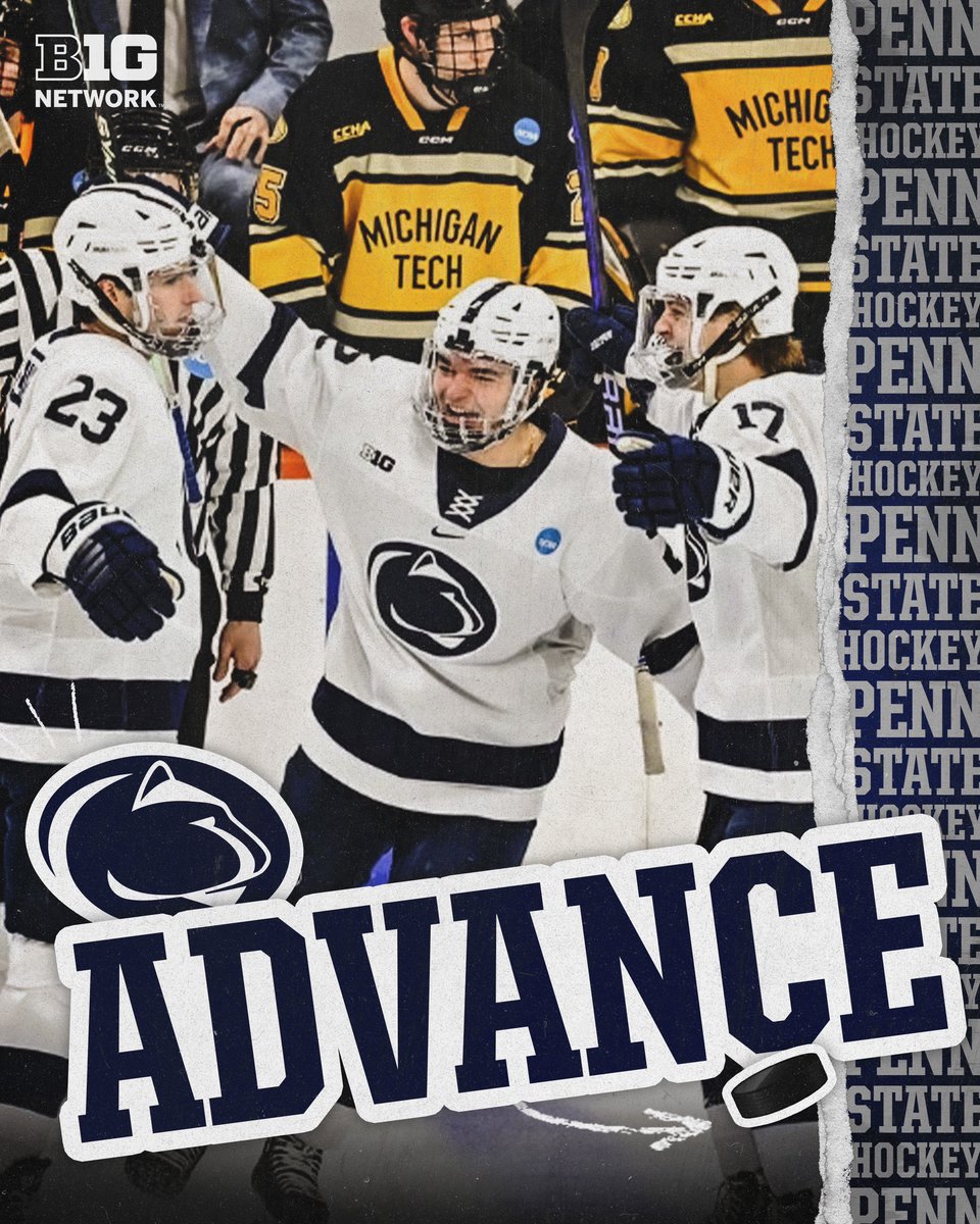 BigTenNetwork's tweet photo. The largest shutout in @NCAAIceHockey tournament history! ⚡️

@PennStateMHKY beats Michigan Tech, 8-0. https://t.co/MsMLHcWQPB