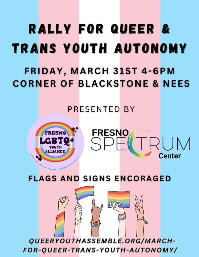 Kay_Marie's tweet image. #fresno #rally to support the #transgender community on March 31st Spread the word and boost the signal. 
#tdov #transrightsarehumanrights #lgbtq🌈 #queer #activism #supporttranskids