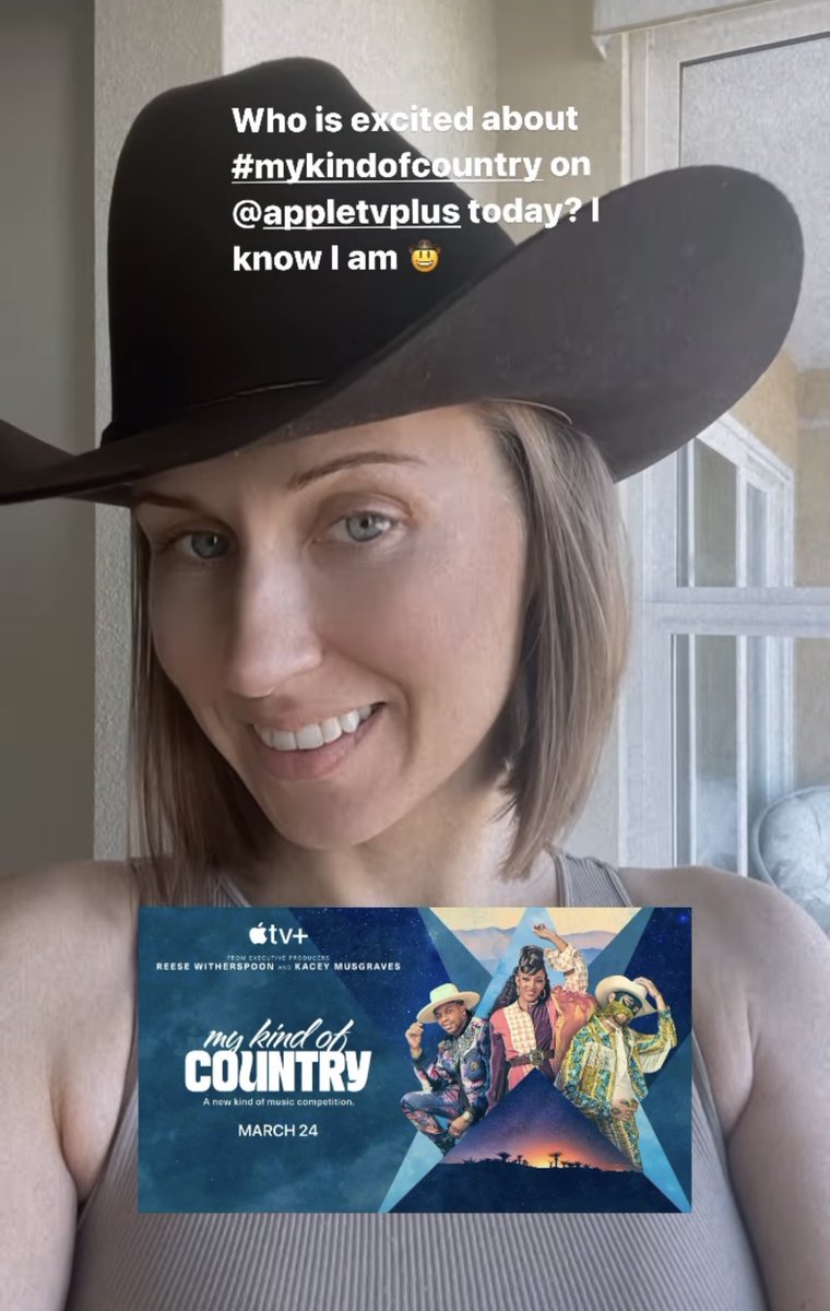 byDianaMarks's tweet photo. Who is excited about #MyKindOfCountry on @AppleTVPlus today!? I know I am 🤠🍿 https://t.co/W7kHrTHxjb