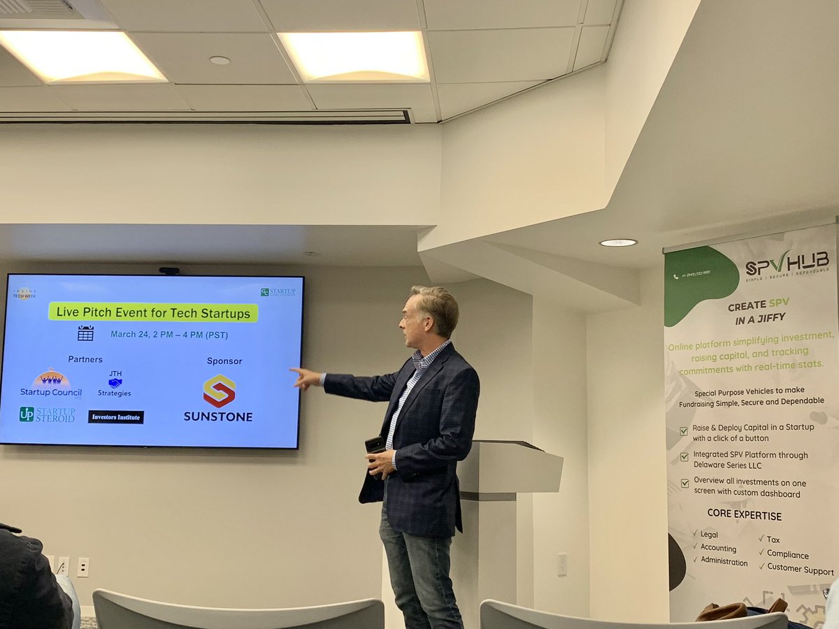 SunstoneMgmt's tweet image. Rounding out the work week with @SGC_GameChanger‘s live pitch event for #IrvineTechWeek!  

Sponsored by Sunstone. 

#GrowthOC #WeAreIrvine #ITW @StartupSteroid @ocstartupnews @tammykimOC @City_of_Irvine #tech #startup #pitch #community
