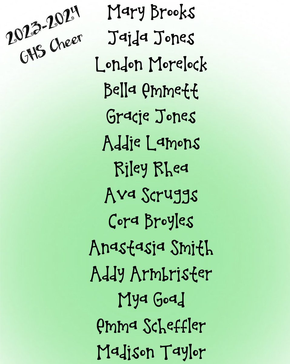 2023-2024 GHS Cheerleaders