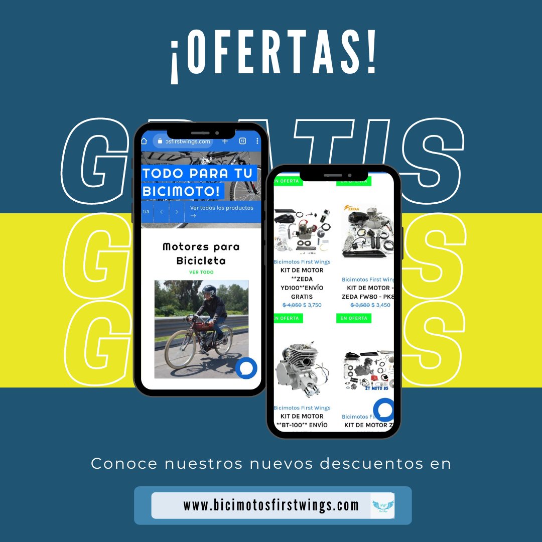 Aprovecha el envío GRATIS en compra de tu KIT DE MOTOR
bicimotosfirstwings.com