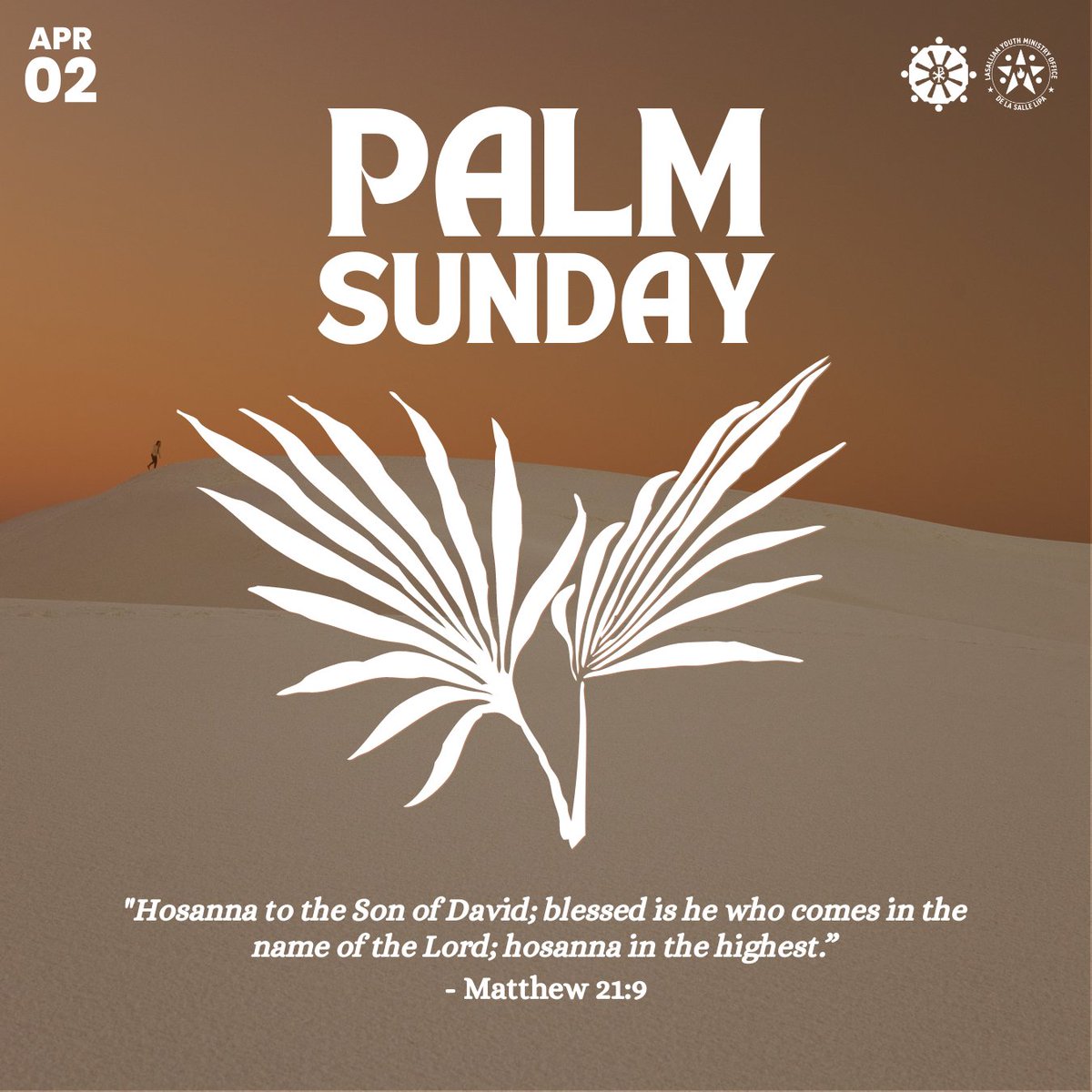 SearchInLipa's tweet photo. Blessed is He who comes in the name of the Lord!

Today, we celebrate Palm Sunday. May this day serve as a reminder for us to welcome Jesus into our hearts &amp; may our willingness to follow awaken, just as on how He was welcomed into Jerusalem.

Happy Palm Sunday, Lasallians! 🌿 https://t.co/fVaBEbLdGU
