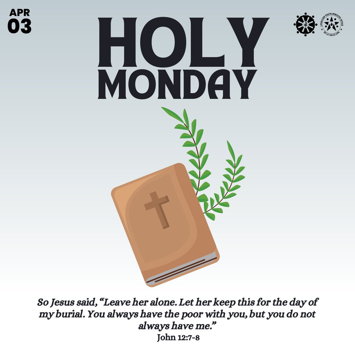 SearchInLipa's tweet photo. Sing Praises to the Lord, for he has done gloriously; let this be made known in all the earth -Isaiah 12:5

May we be reminded to sing praises and worship for our loving Lord Jesus who graciously gave his life for us, his children.

Have a blessed Holy Monday, Lasallians! 🤍 https://t.co/P480SLrjHB