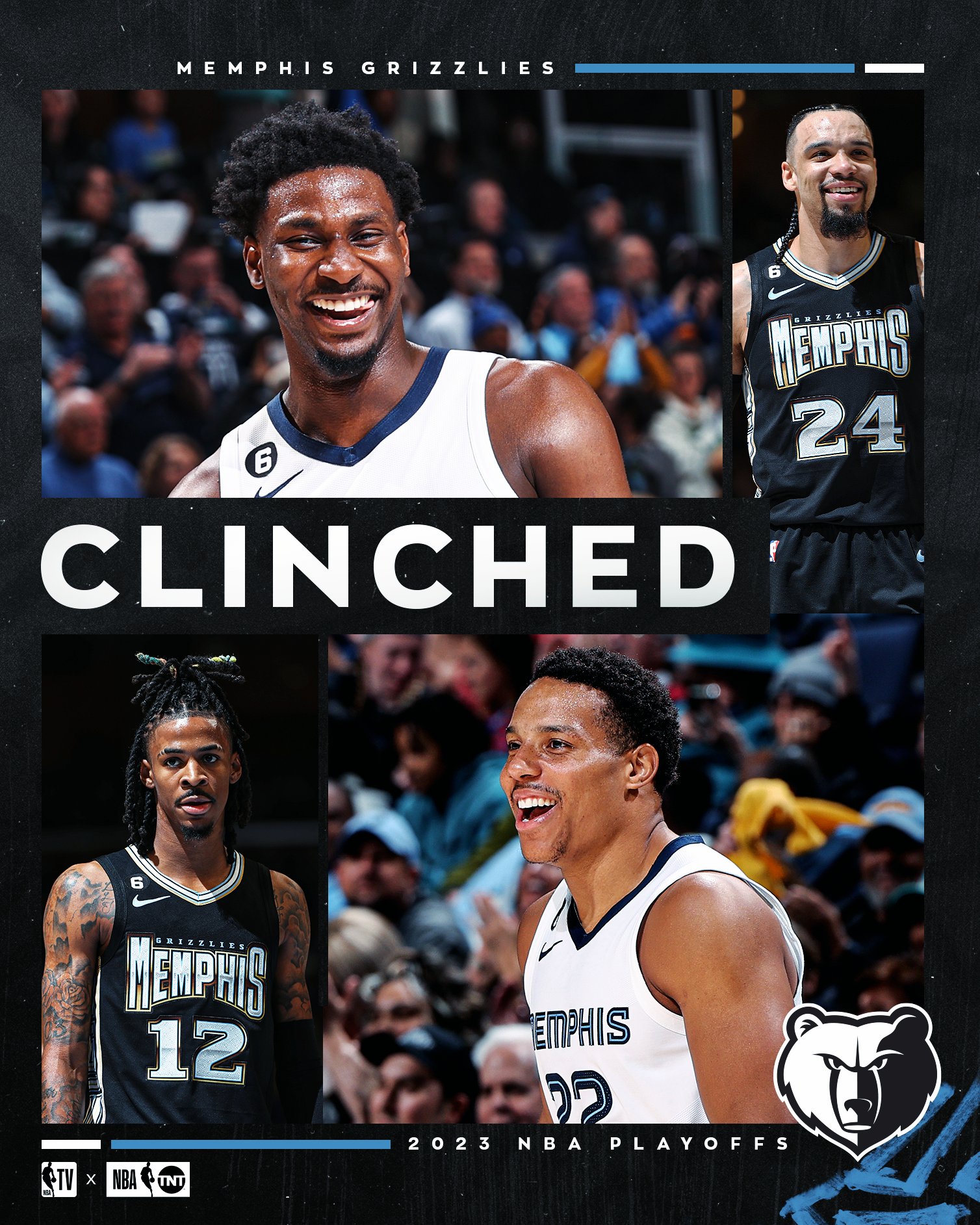 NBA on TNT auf X „Officially Playoff bound 🔥 Thememgrizz clinch their spot in the 2023 NBA Playoffs! 🐻 