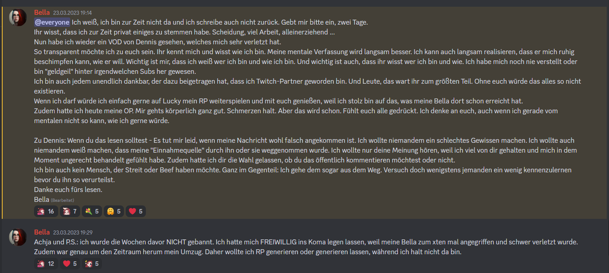 Bellaaa90_'s tweet photo. Ihr Lieben, wie im Stream versprochen wollte ich euch kurz nochmal meine Stellungnahme zu der ganzen Thematik hier posten: https://t.co/G3uiJ9PckK ist direkt am Anfang und geht ca. 56 Minuten. Hier auch der dazugehörige Screenshot. Liebe geht an alle raus <3 https://t.co/w0Vo6K0dnX