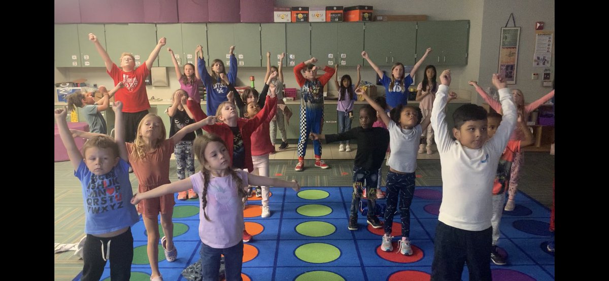 Part of our cast came to teach some Kinder friends a dance from the show!  So fun!  I love watching my big kids bloom not only as performers, but leaders on our campus.  Just another reason <a href="/WSESWildcats/">WSES Elem School</a> is the best! #MusicalMonth #KISDFineArts #CelebrateKISD