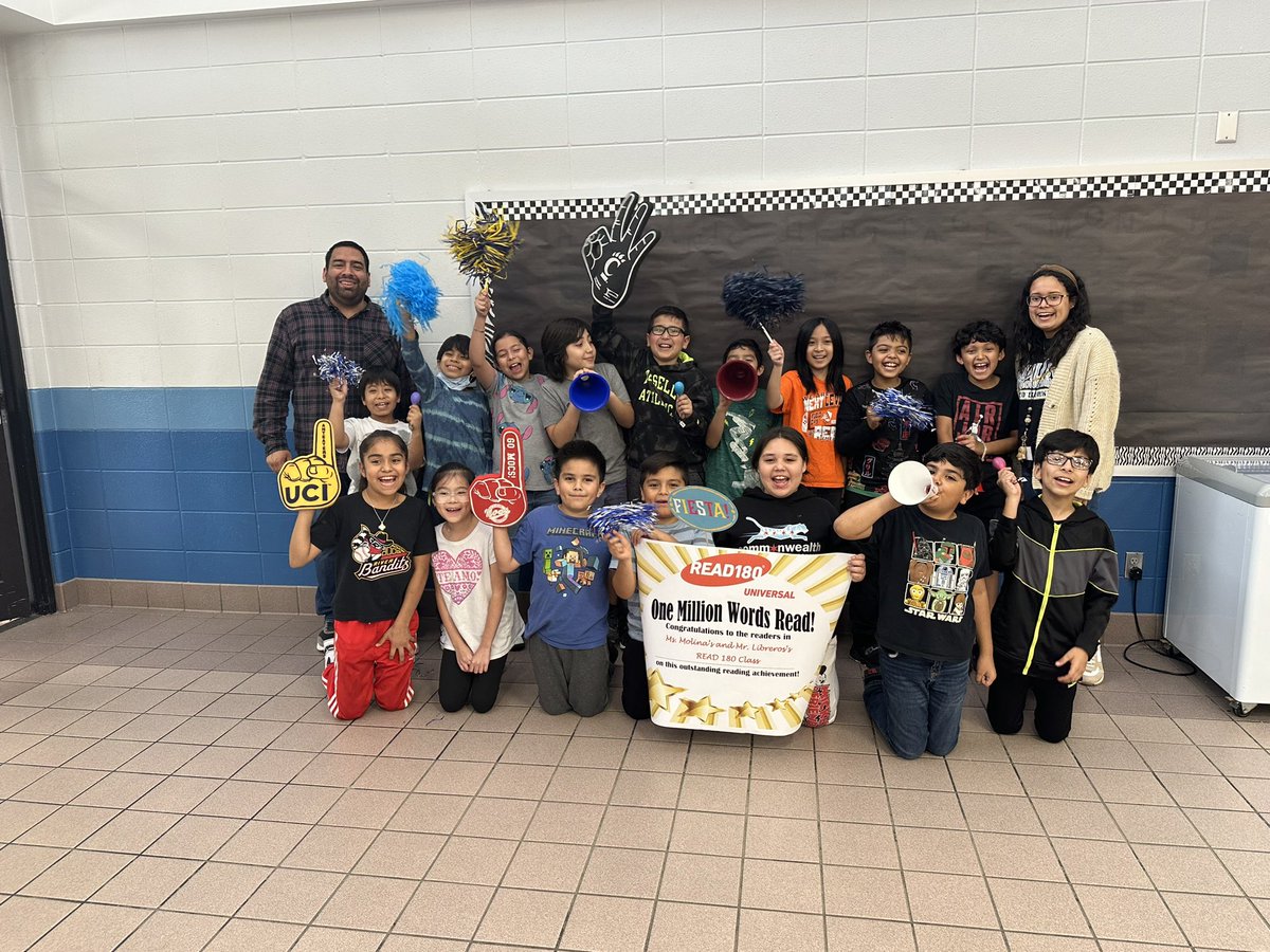 AshBlack314's tweet photo. Hard work pays off!! 1 million words read in each Read180 class. We are so proud of these students and their teachers!!🎉📚@ReedElementary @castro_teaches @PeterLibreros @MsAndreaMolina4 @VirginiaREADs @InterventionIan https://t.co/HVBzqMu6JF