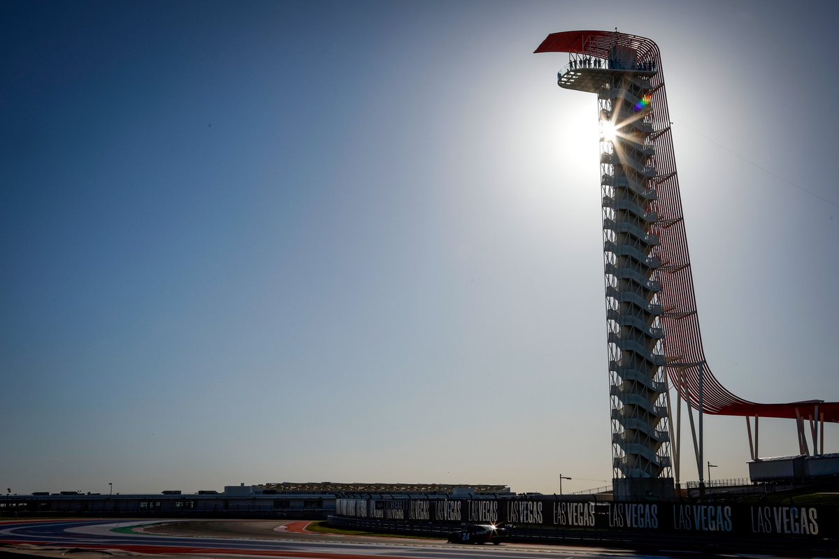 NASCARatCOTA's tweet photo. The sun is setting on the circuit. 🌅 

#PitBoss250 | #NASCARatCOTA https://t.co/kFuxYXjuei