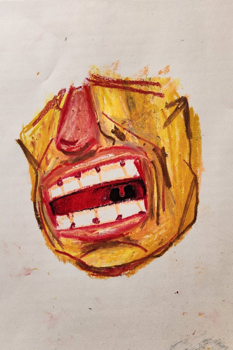 "AgH"
.
Oil pastel on paper
.
#oilpastel #doodle