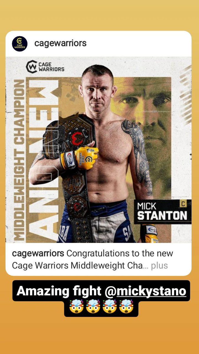 KIMURA_NEWS's tweet photo. Félicitations à Mick Stanton pour le titre MW du @CageWarriors
#cw151 #amazingfight #stanton https://t.co/1otG6DzC5i
