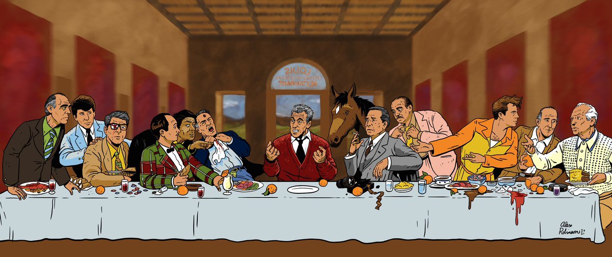 GodfatherMinute's tweet photo. The Last Hoohah
Get as a print, mug, t-shirt, etc! https://t.co/qIJY6GUnZ0
🐴🐴🐴
#TheGodfather #TheLastSupper #Tessio #Paulie #MoeGreene #fredo #TheTurk #mccluskey #MichaelCorleone #Khartoum #Barzini #Tattaglia #CarloRizzi #JohnnyOla #HymanRoth #leonardodivinci #ArtHistory https://t.co/45l5C9glxR