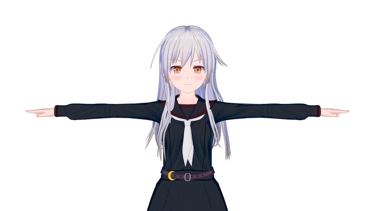 艦これ「色々髪型パズルしてこんな感じになった菊月ちゃんこれ以上は頭の中ではいい感じに出来」|ISUCA401@PSO2_ship2のイラスト