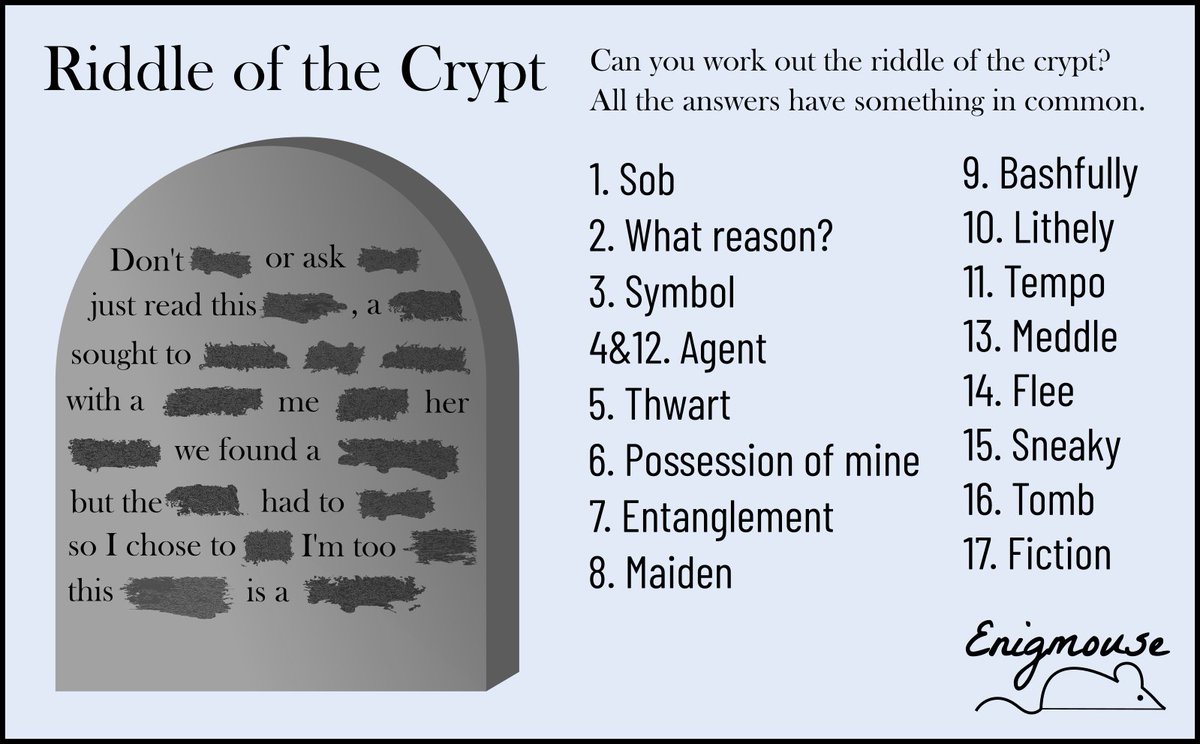 TheEnigmouse's tweet photo. #Enigmarch puzzle for Day 24: Crypt https://t.co/NPfCnUwdmi
