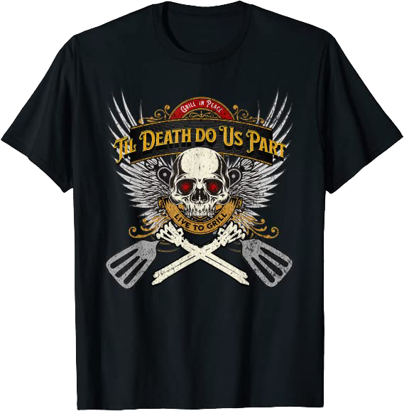 Grill in Peace - Silver Wings - Skull &amp; Crossed bones Standard Tshirt on our Amazon Merch store!

Explore here >>> amzn.to/3b7BbAL

Perfect Gift for conquerors of the grill, Birthday, Holidays, Christmas, or just expressing appreciation to the one that Lives to Grill!
