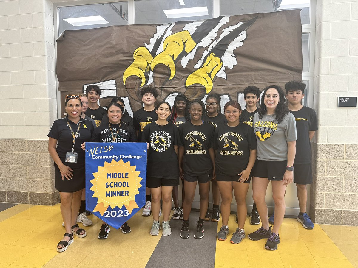 NeisdPE_Health's tweet photo. Congratulations to Krueger MS for being the Top Performing NEISD MS campus in the 2023 It’s Time Texas Community Challenge. I know these kiddos will ❤️ having some new equipment!! @PRINCIPALRUBIO https://t.co/L0p0wBi1hY