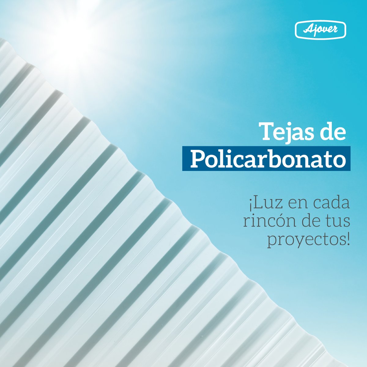 ajover's tweet image. ¡Con nuestras Tejas de Policarbonato dale vida a cada rincón de tus proyectos ☀! Son resistentes al impacto y a los cambios fuertes de temperatura 🌡.
