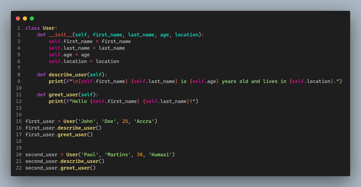 codewithme247's tweet image. Started working on OOP in python and am beginning to appreciate how real world data can be simulated.
Still under the umbrella of @alx_africa